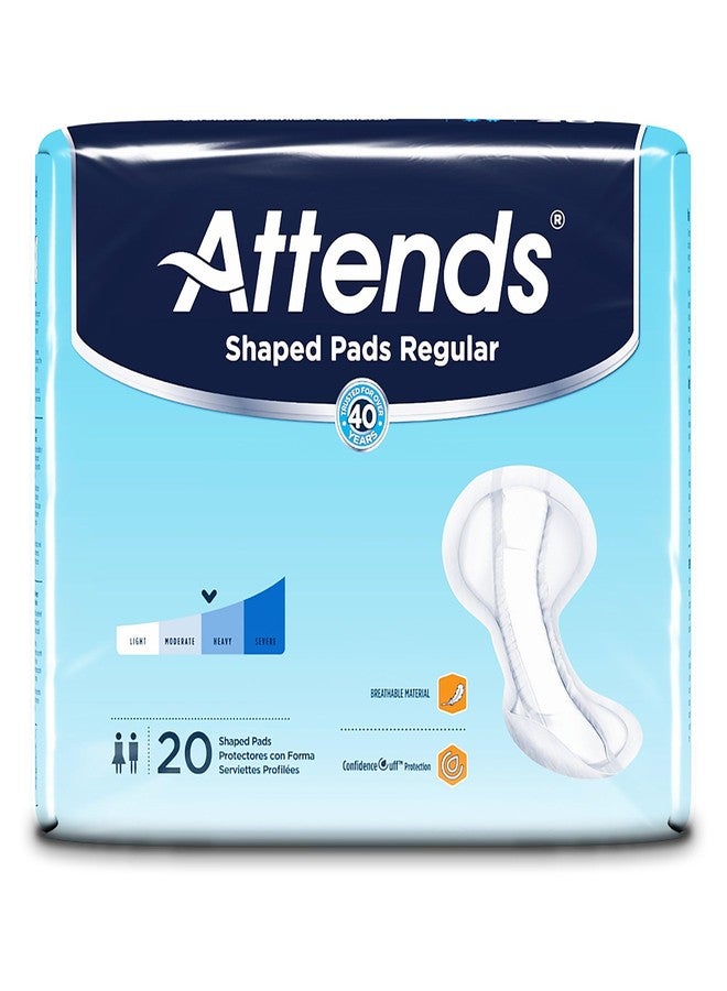 Attends Heavy Absorbency Polymer Core Bladder Control Pad Shaped Pads Regular 12 X 25.2 Inch, One Size Fits Most, 20 per Pack - Image 2